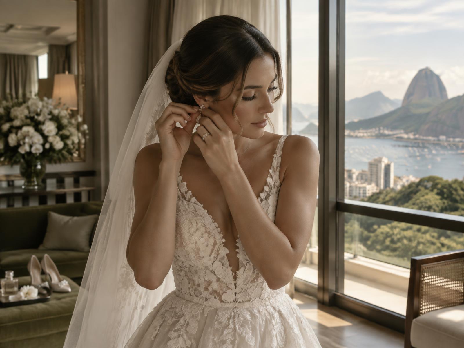 Noiva se preparando para a cerimônia